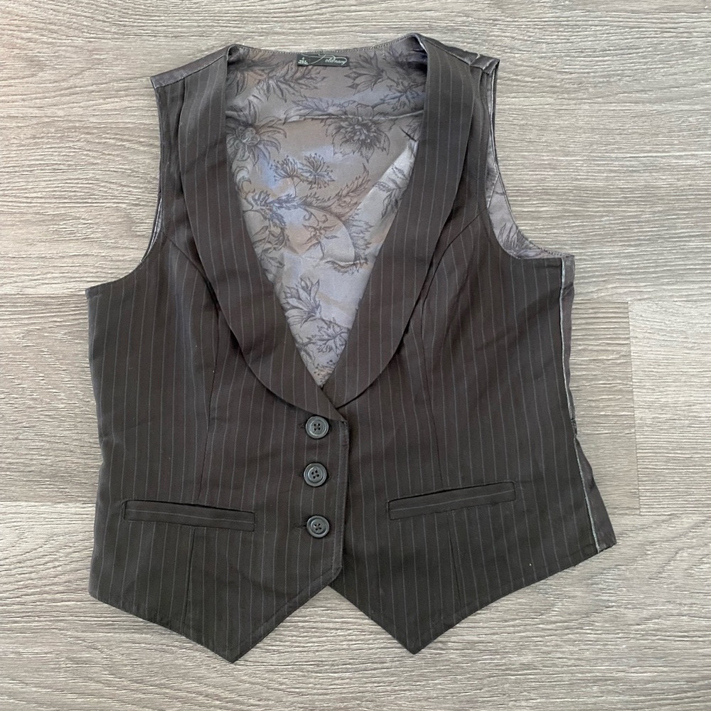 Pinstriped Fitted Vest